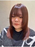 レイヤーカット/オレンジブラウン/艶髪/縮毛矯正/南浦和