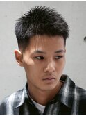 MEN'S/アップバングショート×スキンフェード/短髪フェード