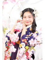 クリーム(Cream)&nbsp;卒業袴撮影・桜コース　ハーフアップへア