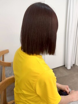 ミュラ(mulah) 艶髪透明感カラーピンクベージュ*ミディアムボブ暖色カラー