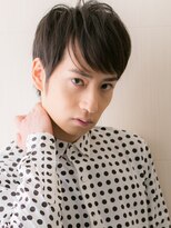 メンズヘア ビーセカンド 草加店(MENS HAIR B-2) 斜めバングスーツ髪型ダークアッシュ爽やか社会人ショートY草加