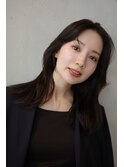 顔周りレイヤーカットくびれヘアミルクティーベージュカラー韓国