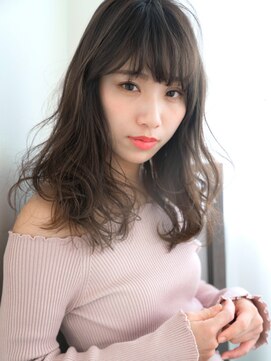 クラウン(CROWN) 黒髪バレイヤージュ×デジタルパーマ☆愛されセミデイ