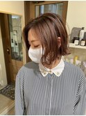 レッドブラウン×ラフ外ハネ