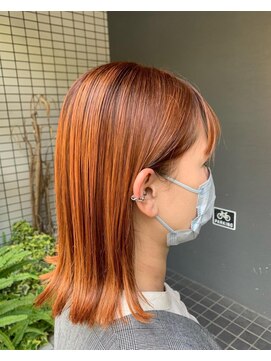 スーリール 博多店(Sourire) ハイライトの効いたビビットオレンジ