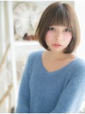 くすみカラーシースルーバング耳かけ大人ボブc5越谷20代30代40代