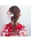 ヘアアレンジパーティーヘア網おろしヘアセット