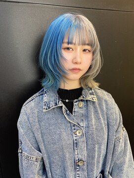 ステア ケース(stair case) 韓国ミディアムレイヤーダブルカラートリートメント前髪カット