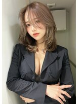 オリジンズヘアーセカンド 守谷店(Origins hair 2nd)&nbsp;ミディアムレイヤー×ベージュカラー×BYKARTE TR