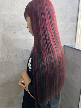 アジールヘア 北千住駅西口店(agir hair) アンブレラカラーレッドワインレッド黒髪卒業北千住