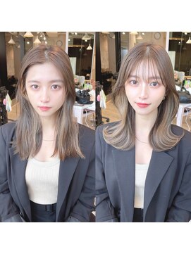 ミラリー トウキョウ(Mirareee Tokyo) 20代30代40代◎前髪パーマ韓国風巻きくすみベージュお団子ヘア