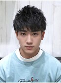 無造作マッシュメンズショート☆ツーブロックアッシュブラウン