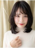 黒髪大人美人顔周りレイヤーミディアムウルフ308W北浦和30代40代