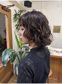 ウェーブボブパーマ/ヘーゼルグレージュ/モカベージュ/恵比寿