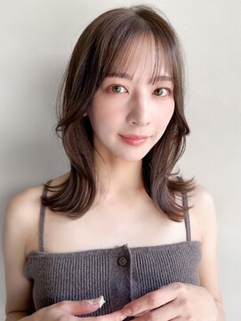 リヤン 表参道(lyann) デザインカラー斜めバング愛され美髪うる艶髪くせ毛風カール