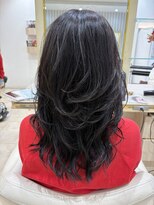 アッシュ 仙川店(Ash)&nbsp;ハッシュカットミディアムレイヤーくびれハイライト40代50代60代