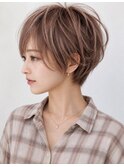 シルキーカット/ふんわりショート/小顔効果/夏カラー