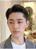 メンズビジネスリクルート毛流れショートアップバング