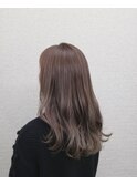 ハイライトで作る大人な外国人風ヌードベージュヘアカラー