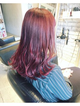 ヘアー アトリエ エゴン(hair atelier EGON) オシャレ上級者!ロング×チェリーレッド