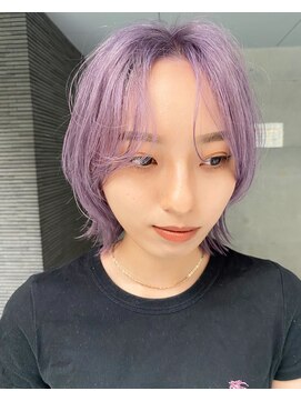 レコ 渋谷(LECO) 淡いパープルはホワイトに色落ちします