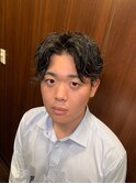 センターパート　スパイラル　波巻き