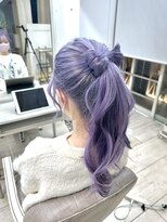 シーン(seen)&nbsp;★リボンポニーテールレイヤーロングアッシュパープル★