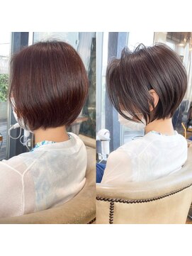 バンプ ギンザ(BUMP GINZA) 30代、40代/丸みくびれショートボブ×白髪染めハイライト/大宮