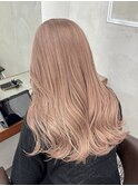 ピンクベージュ/髪質改善/ダブルカラー/ケアブリーチ/10代20代