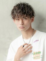 ハバナ 渋谷(HAVANA)&nbsp;アッシュブラックマッシュパーマ刈り上げツーブロック