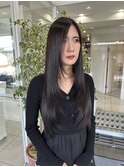レイヤーカット 韓国レイヤー 暗髪 地毛風カラー