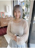 透明感カラー★ダブルカラーブリーチグレージュアッシュ