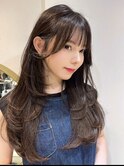 （ロングレイヤーカット/内巻きワンカール/前髪/小顔）