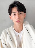 大人モテ髪清潔感◎ブルーブラックスペインカール前髪パーマ