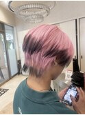10代20代ダブルカラーブリーチエンドカラーペールピンク
