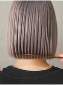 夏モードハイトーンボブ×切りっぱなし20代30代透明感ベージュ