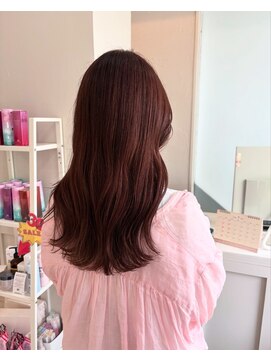 ヘアデザイン ソラ(Sola) 暖色系カラーローズブラウン×ナチュラルウェーブロングヘア