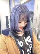 ユニークノベル 中央林間(unique novel)&nbsp;色落ちシルバー艶感たっぷりブルーラベンダー