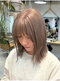 Lomalia表参道ケアブリーチダブルカラーベージュボブ