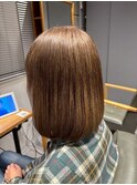 大人可愛い小顔こなれカールチョコレートカラーブリーチなし