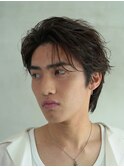 横浜西口メンズパーマフェザーパーマセンターパートガイルヘア