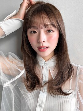 アグノス 青山(Agnos) ミディアムレイヤーカットセミディ外ハネボブ大人ガーリー