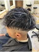 〈キシタクヘアー〉パーマ×ハイライト×スキンフェード　
