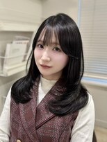 ユーフォリア 銀座本店(Euphoria) 【AYAKI】ミディアムレイヤー 顔まわりカット 韓国ヘア