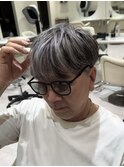 50代40代白髪ぼかしシルバーメッシュバレイヤージュ
