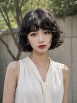 ノラ シブヤ(NORA)&nbsp;小顔ミディアムパーマミディアムデジタルパーマボブパーマ前髪
