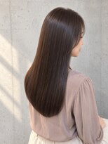 エードット(a.) 縮毛矯正×チョコレートブラウンロングストレートツヤ