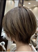 【多毛さんでも】丸みショート×ダークグレージュ