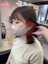 アジールヘア 赤羽駅南口店(agir hair)&nbsp;イヤリングカラーオレンジカラーイルミナカラービビット韓国ヘア