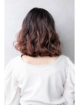 カバーヘア 上尾西口店(COVER HAIR) □艶感ピンクベージュかきあげボブパーマ306-3上尾20代30代40代